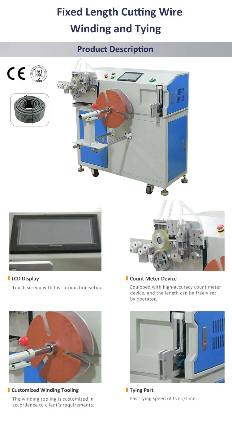 Machine d’enroulement et de reliure de coupe de câbles à longueur fixe