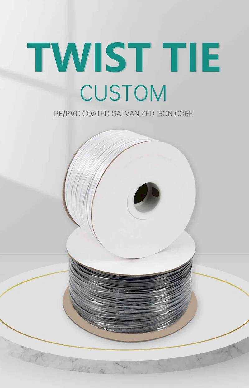  Blanc Noir Pe Gang Torsadé, Attache Filaire, Emballage En Plastique, Jardin Attache Twist, Attache De Câble En Métal 