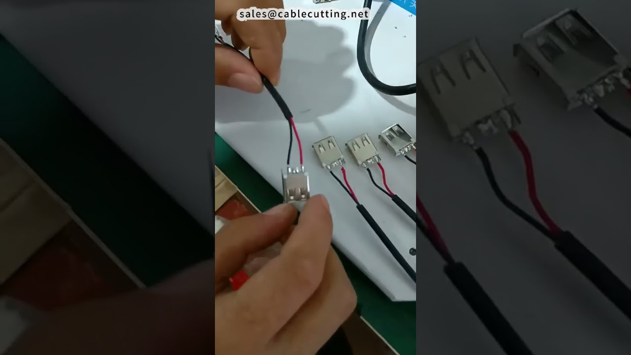 Soudure optionnelle de pont pour connecteur USB A femelle 2 broches - Machine à souder #usine #machine